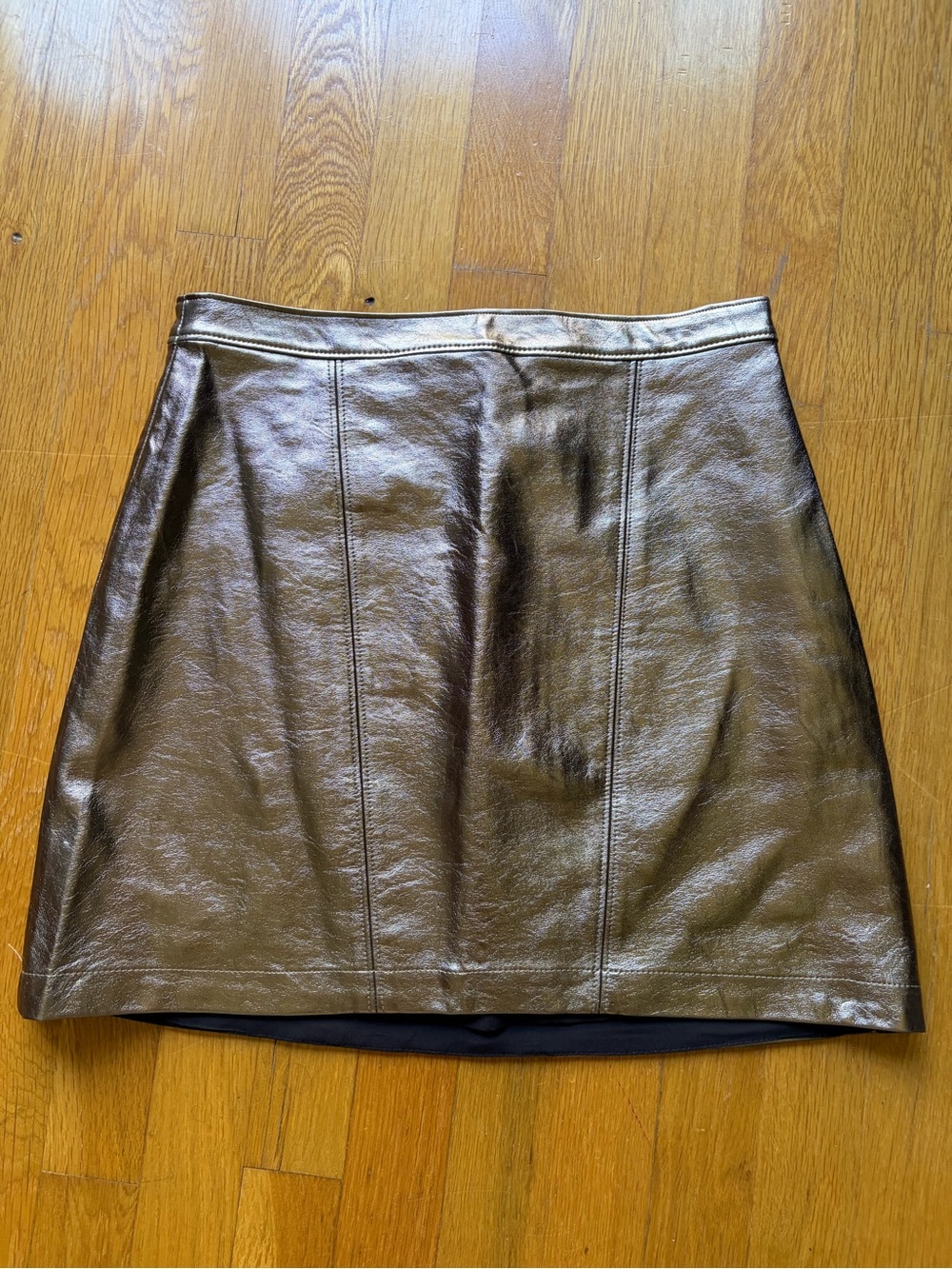 Abercrombie & Fitch Metallic Faux Leather Mini Skirt